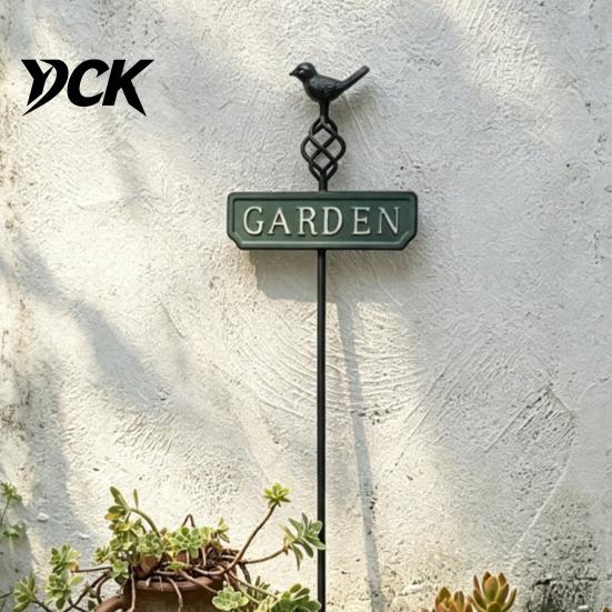 Retro Decorative Yard Stakes Bird Garden Stake, Metal Sign Rustic for Decoration with Stake Flower Bed, Lawn Weather Resistant Support
