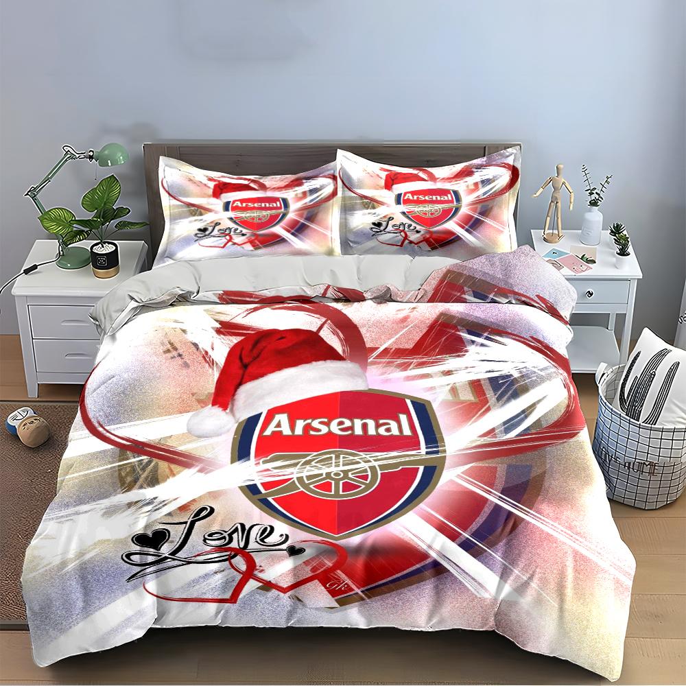 Arsenal Football Club Bedding Set Bedding Set (1 Duvet Cover, 2 Pillowcases, Duvet Not Included)
