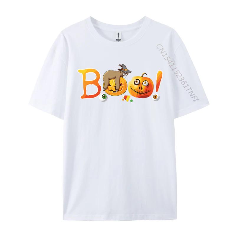 Clothing Funny Halloween Boo Sloth Pumpkin T Shirts Unisex Tee Shirts Graphic Unisex Tops Tees Clothes Retro Cotton