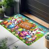 1Pcs Anti Fatigue Kitchen Rugs, Happy Easter Bunny Print Waterproof Non-Slip Thick Cushioned Kitchen Mat Heavy Duty Comfort Standing Mat for Kitchen