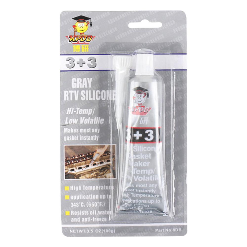 

3 + 3 высокотемпературная силиконовая резина автомобильная неклейкая прокладка маслостойкий водонепроницаемый герметик черный/красный/серый пластик серый