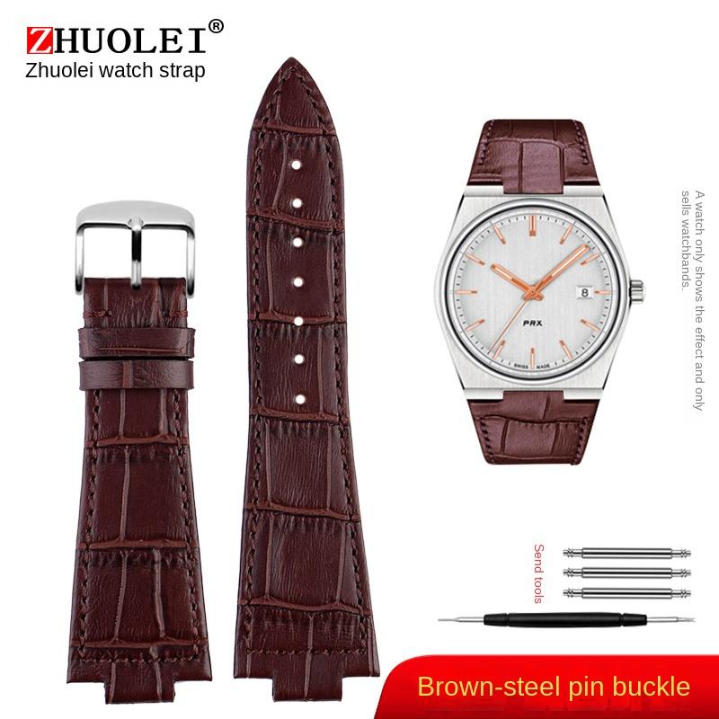 For 1853 Tissot PRX Super Player WatchBand T137.407/137.410 Genuine Leather Strap 12mm Stainless Steel Wristband Men ssBracelet