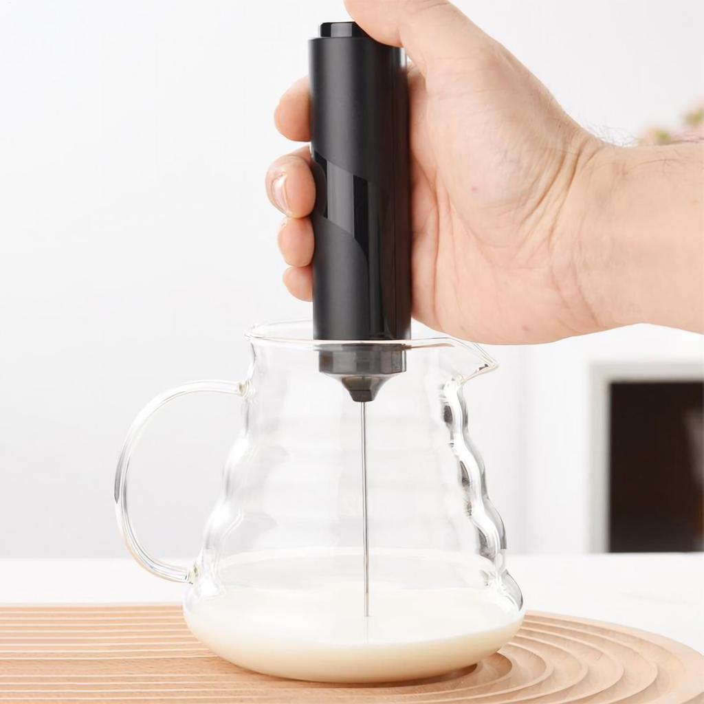 Milk Frother Handheld Drink Mixer With Cover Multifunctional Whisk Foam Maker For Protein Shake Latte Art Matcha Tea Hot