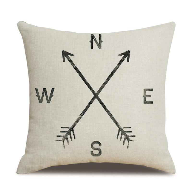 Leinen Kissenbezug Schwarz Geometrischer Pfeil Wellenförmiger Punkt Kissenbezug Zuhause Weiche Einrichtung Kissenbezug