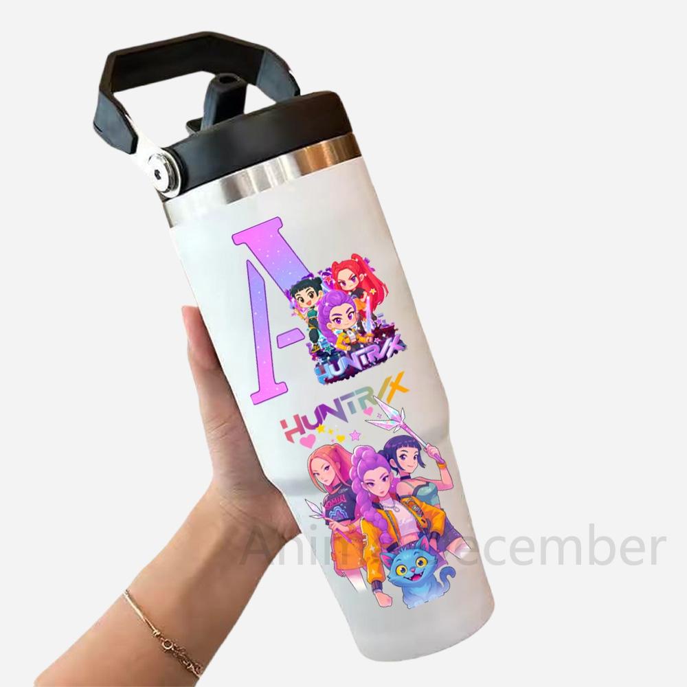 30Oz Anime K-Pop Stainless Steel Vacuum Cup Hot Cold 6-12 Hours Retention Eco Friendly Bpa Free Largeautomotive Holder Flask Kid Gift