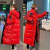 Winter Glossy Parker Female Warm Thicken Down Cotton Jacket Windproof Rainproof Women's Hooded Coat Casual Long Overcoat