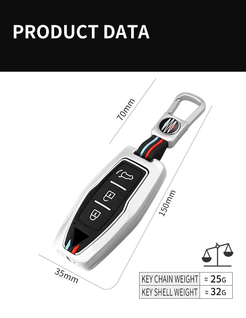 Zinc Alloy + Silicone Car Key Case Cover Shell Fob For Mitsubishi Outlander 2022 2023 2024 Control Car Interior Accessories