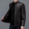 Genuine Leather Jacket for Men Large Size Young and Middle-aged Men  Sheepskin Korean Style Slim Loose Stand-up Collar Short Leather Jacket