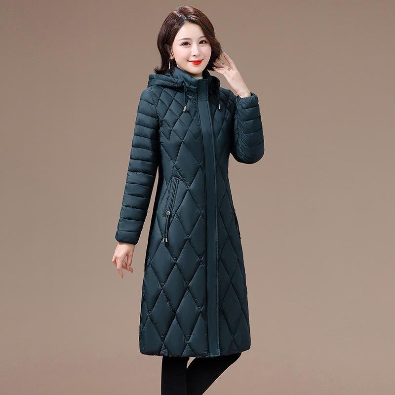 Dames Winter Lange Jas met Capuchon Casual Verdikt Warm Katoen Gevoerde Jas Vrouwelijke Parka's Winter Overjas