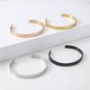 Stainless Steel Cuff Bracelet Multi-Color Laser UV Blank Material Cross-Border Advertising Logo Holiday Gift Engraved