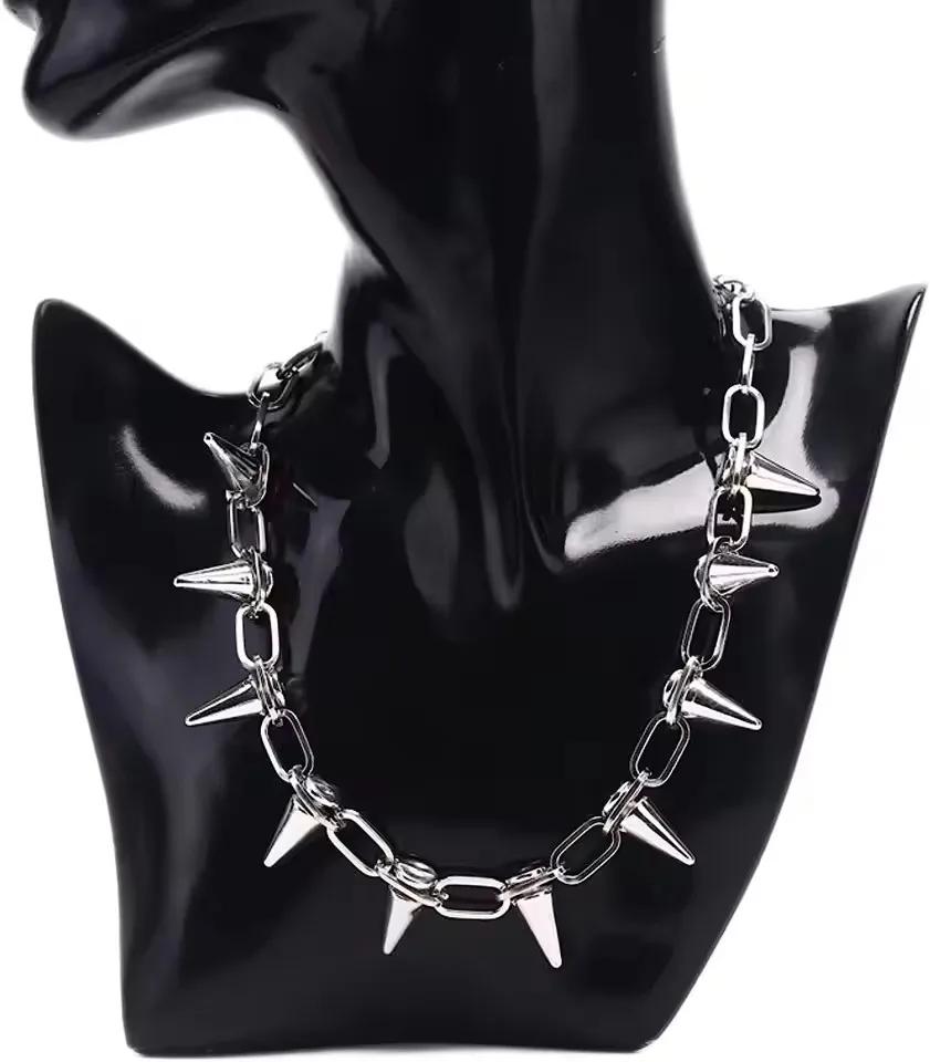 Punk Metalllegierung Nieten Choker Halskette Für Männer Gothic Mode Hip Hop Street Vintage Y2K Grunge Schmuck Trendige Accessoires