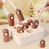 Wooden Magnetic Catch Mouse Kids Interactive Fishing Game Focus Training Educational Toy
