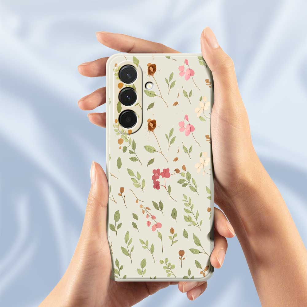 For Samsung Galaxy A36 5G Case Small Flower Leaves Pattern Printing Straight Edge TPU Phone Back Cover