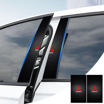 2 ks Ochranná fólie na středový sloupek s logem auta Nálepka proti poškrábání Decal Pro Lancer Ralliart 10 3 9 EX Outlander 3 ASX L200 Příslušenství