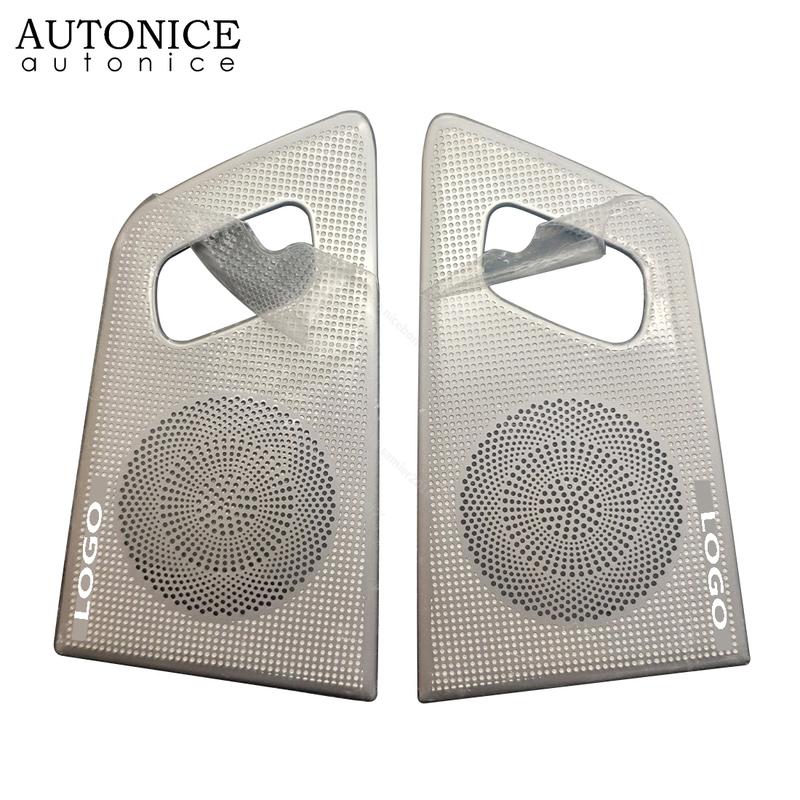 2pc Stainless Postern Door Speaker Audio Ring Cover Trim Fit for Ford Everest Endeavour 2015 2016 2017 2018