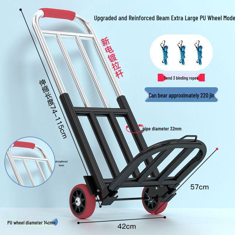 Foldable Handcart for Shopping and Luggage Transport