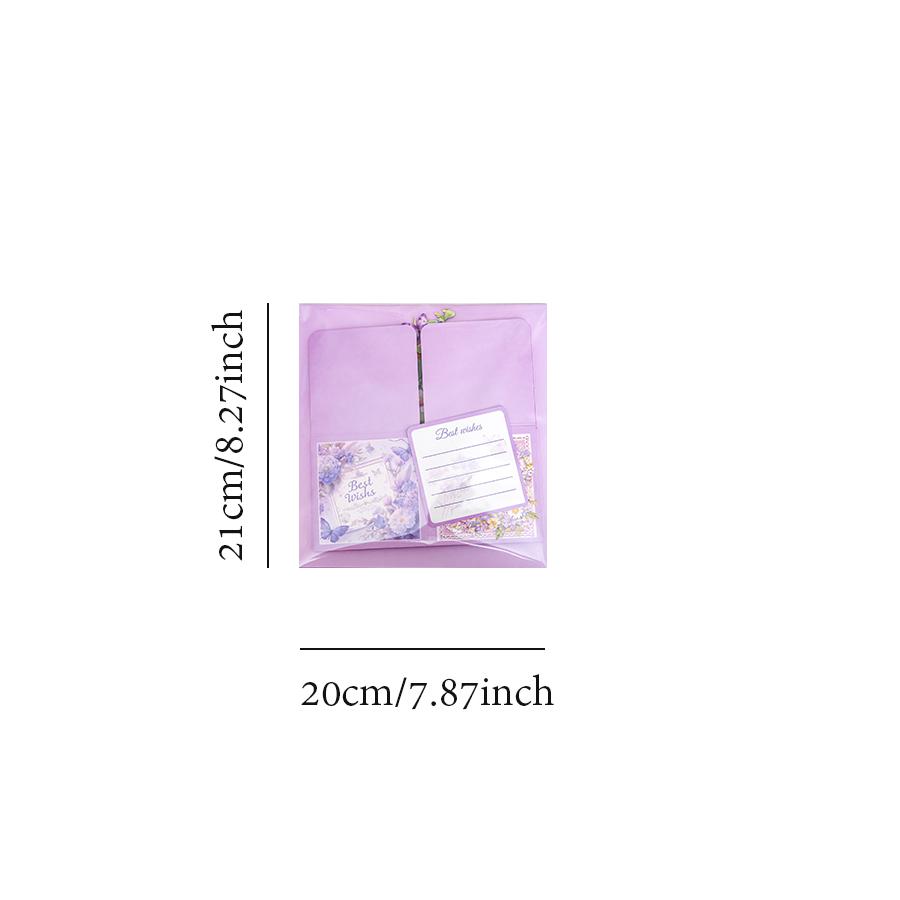 

1Pcs Flower Wishes Greeting Card 3D flower Flower Butterfly Greeting Card Hollow Paper Personalized for Party Decoration Gifts фиолетовый