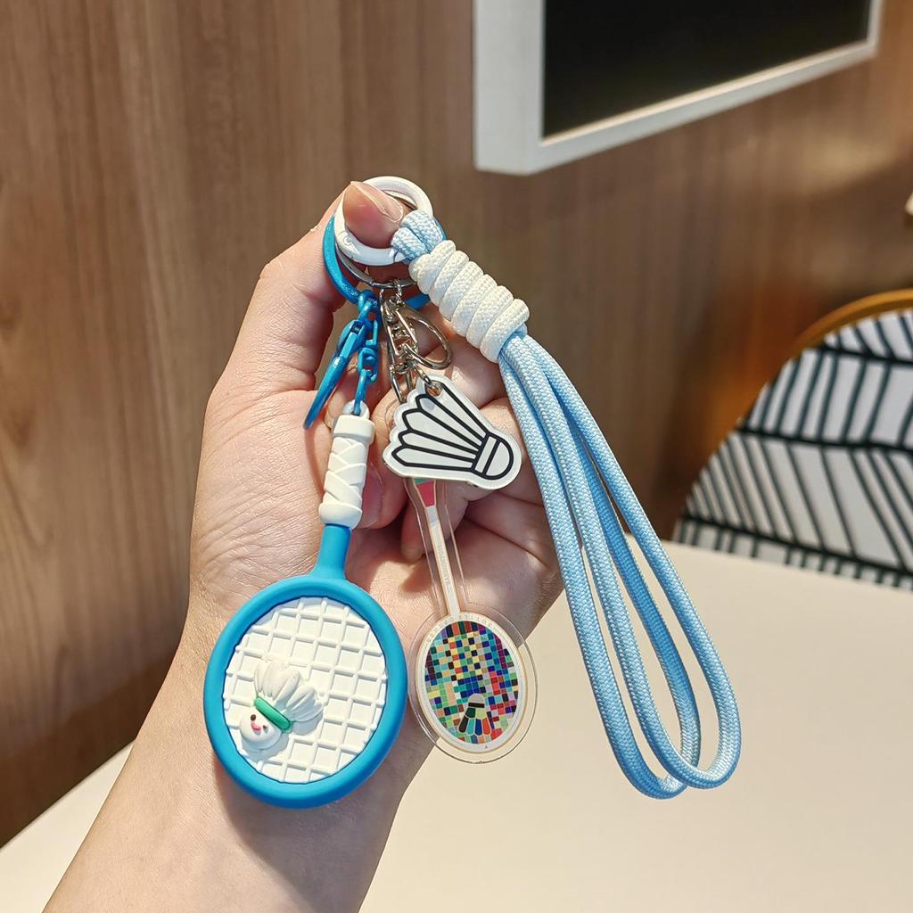 Creative Badminton Keychain Pendant - Sports Education Gift for Backpacks