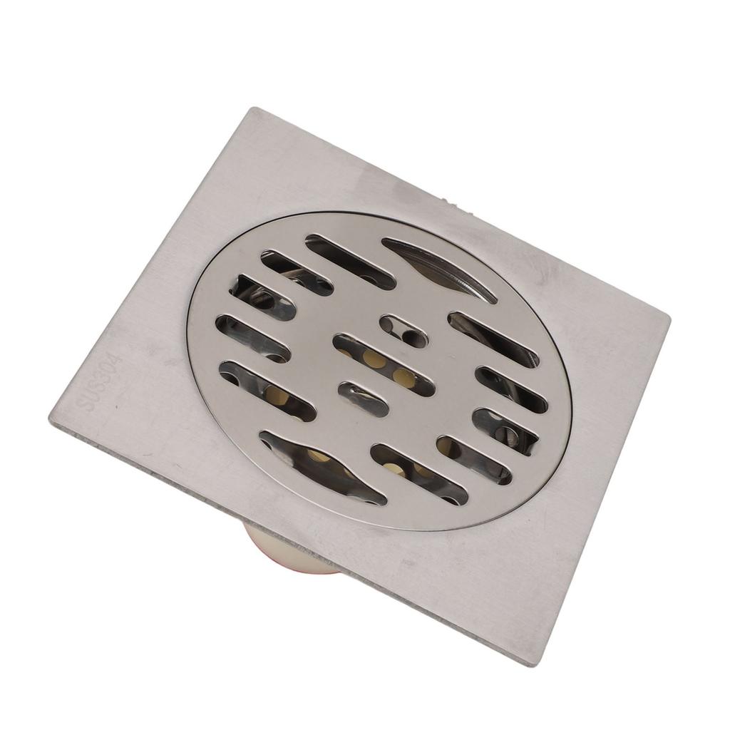 Floor Drain Odor Proof Square Stainless Steel 11CM Anti Clogging Magnetic Suction Core Shower Floor