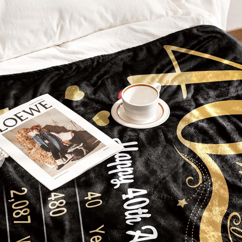 40Th Anniversary Wedding Blanket Flannel Soft Comfortable Home Blanket Warm Blanket Couple Memorial Gift