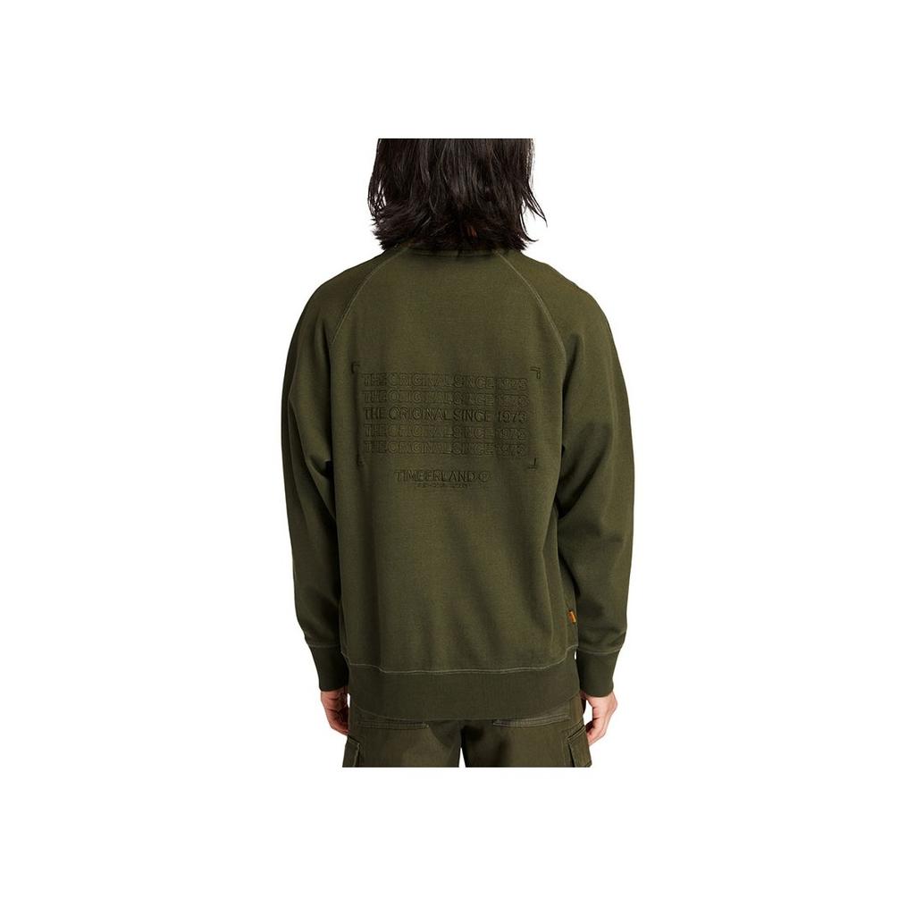 Timberland Back Embroidered Outdoor Casual Loose Crew Neck Pullover Sweatshirt Men Sweatshirt Army-Green A2438-A58
