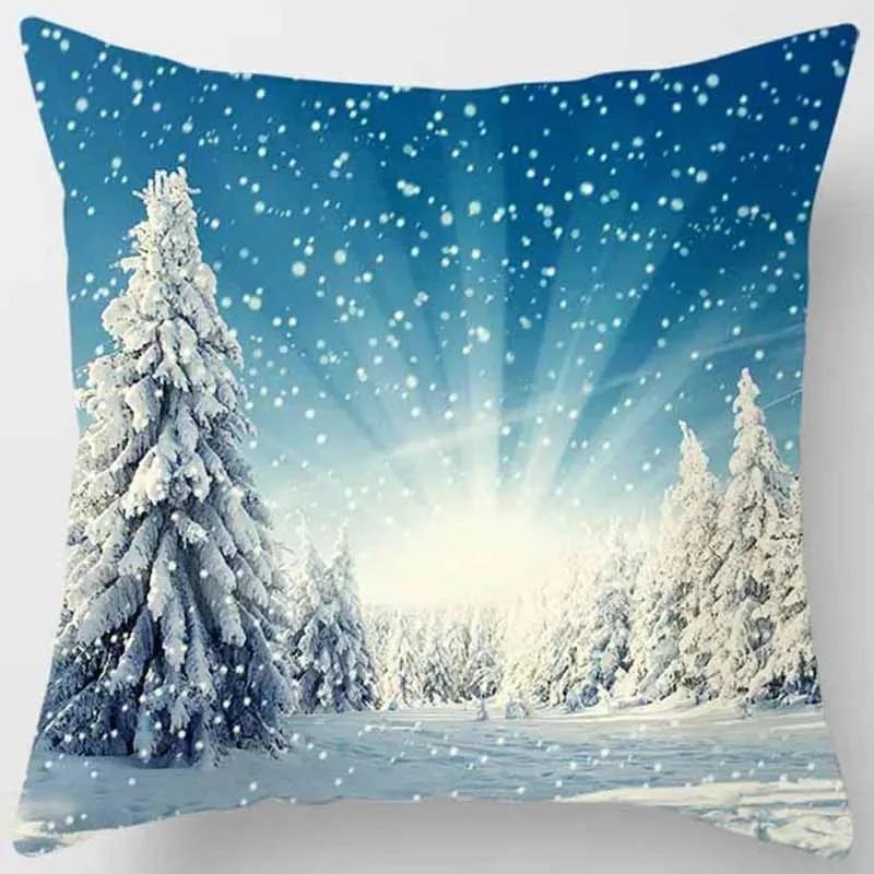 Christmas Themed Pillowcases Car Accessories Office Santa Claus Living Room Sofa Home Pillowcases