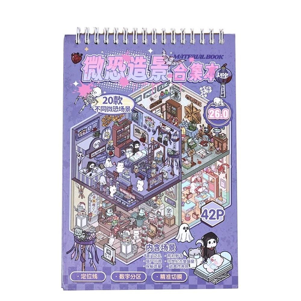 20 Scene Miniature Scene Sticker Book Spooky Theme Landscape Stickers Holiday Gifts