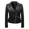 Pu Leather Jacket Female Short Collar Jacket Spring Korean Slim Biker Leather Jacket