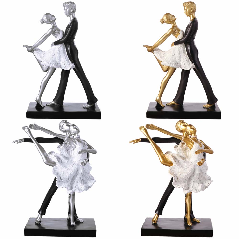 Resin Dancer Statue Abstract Miniatures Figurine Sculpture Character Ornaments Valentine's Day
