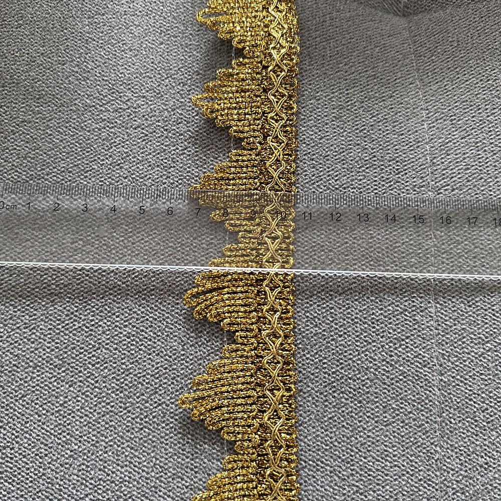 4 meters/13.12ft each pack Wavy Braided Lace Trim Ribbon Wave Golden Decorative Fabric Edge for Dress Sewing DIY Craft Wedding Garment Embellishment