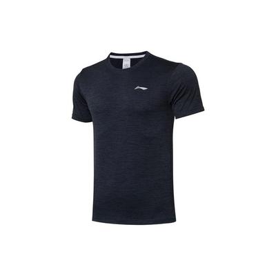 Li Ning Running Collection T Shirts Men's Black Crew Neck Moderate Straight Fit ATSR257-5