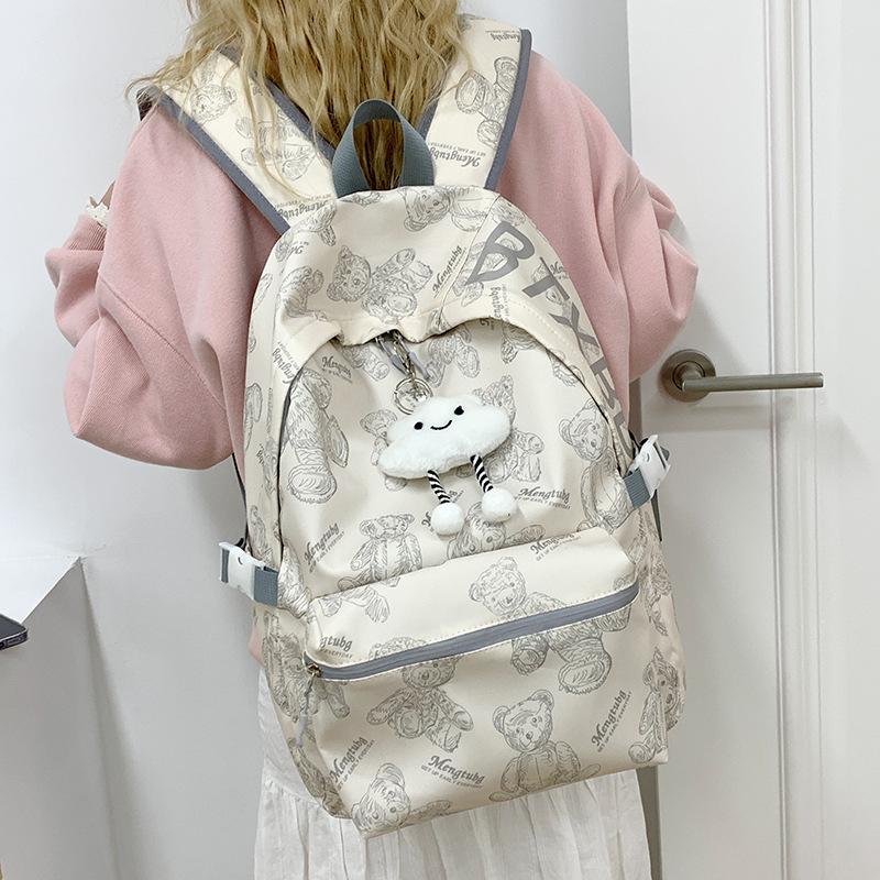 Schoolbag Japanese Cute Printed Bear Schoolbag for Primary School Students Grade 1-1 Backpack for Girls High Value Junior High School Backpack
