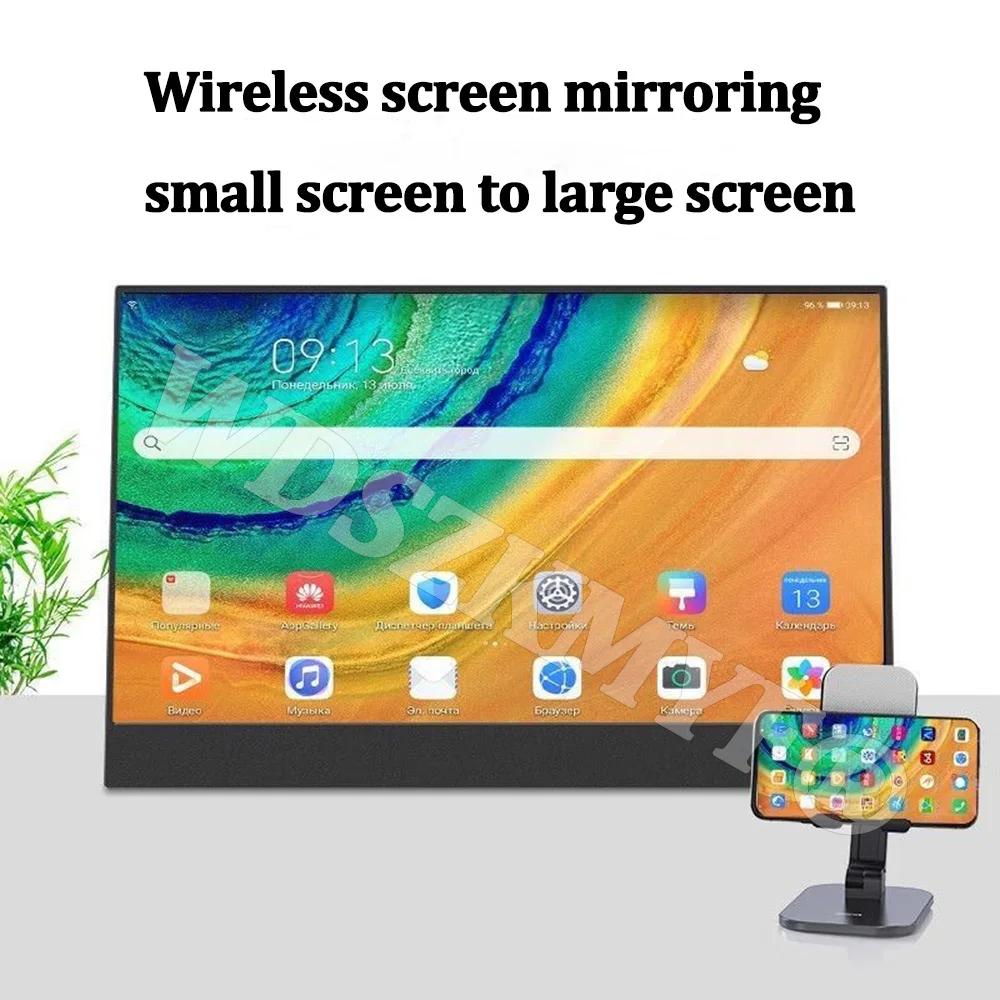 15.6Inch Wireless Portable Monitor 1080P 16:9 360° Rotation For Cell Phone PC Loptop Wired For XBox PS4 / 5 Switch Extension