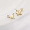 14K Gold-Filled Zircon Smiley Star Moon Charm Necklace Bracelet Pendant