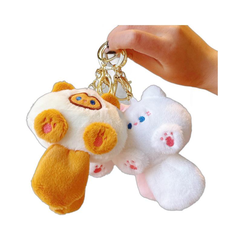 Cute Squeaky Kitten Keychain Plush Toy and Bag Charm