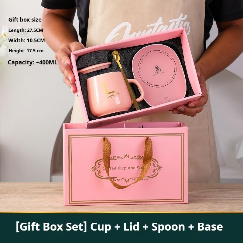 

USB Перезаряжаемая Теплая Суповая Кружка с Ложкой и Набором Сумки для Хранения Кружка для Завтрака из Нержавеющей Стали и Складная Ложка Пищевой Термос розовый