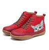 Printed cat series boots with printed cat, comfortable large size flat boots