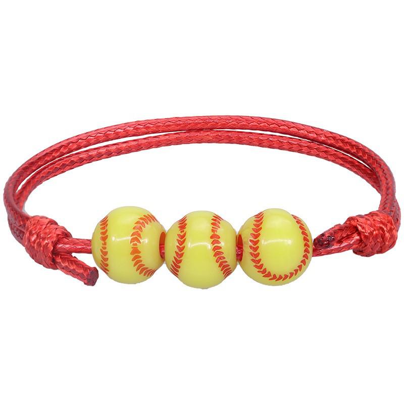 Customized Sports Bracelet - Wax Cord Woven: Basketball, Baseball, Tennis, Rugby, and Football Wristband Jewelry