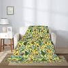 Süße Avocado Lustige Kawaii Fruchtdecke Weiche Leichte Überwurfdecken Gemütliche Flanell Bettüberwürfe für Sofa Couch Reise Zimmer Dekoration