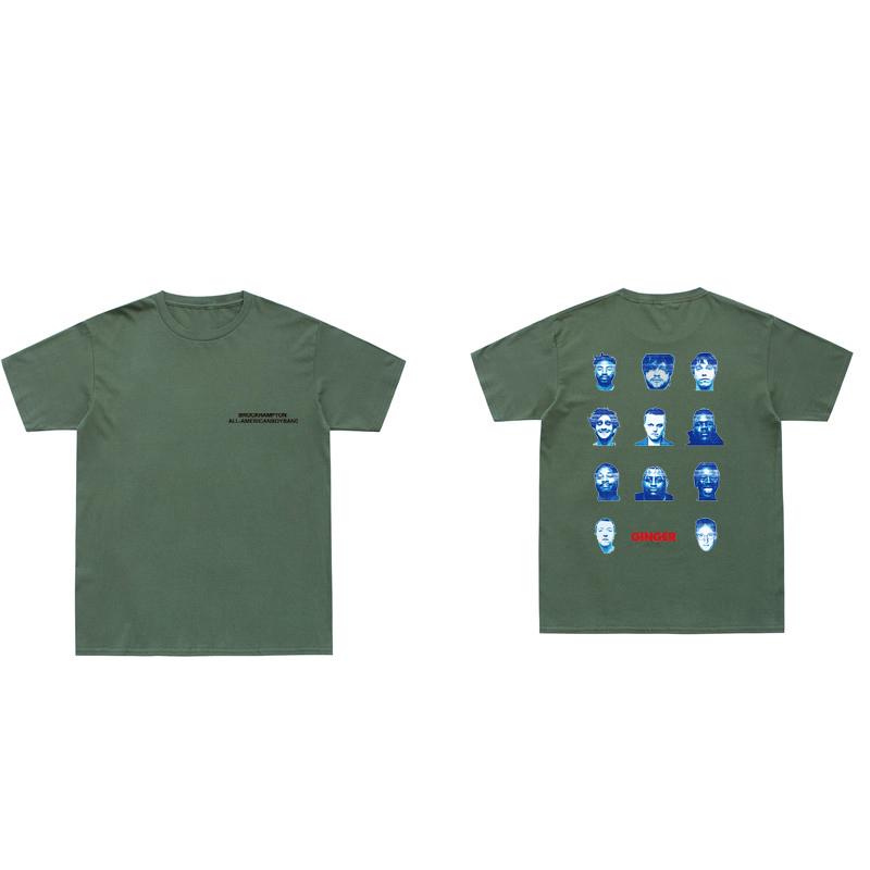 New Casual Brockhampton All-American Boyband T-Shirt Men GINGER Face Print Harajuku Tee Shirt Colorful Funny T Shirts Cotton Top