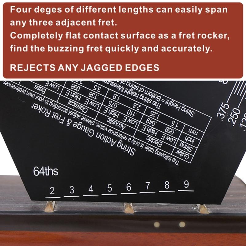 Měřidla výšky strun pro kytaru a baskytaru, Pravítko pro měření akce strun