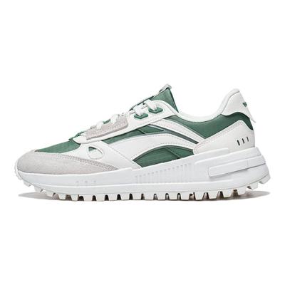 Li Ning Chao Feng 2.0 Fabric Synthetic Leather Non-Slip Wear-Resistant Low-Top Sports Casual Shoes Women Sneaker White Gray Green AGCT156-6