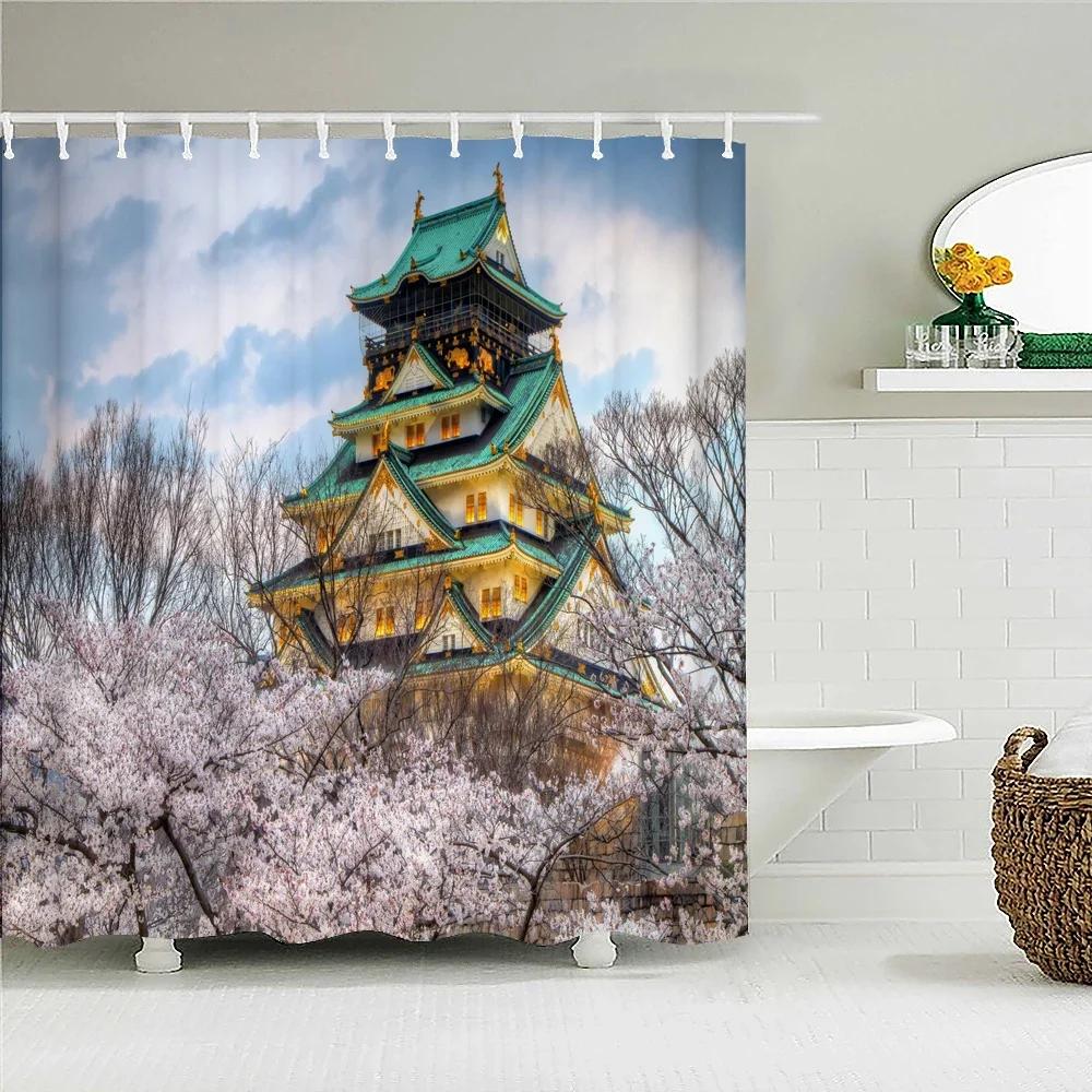 Bathroom shower curtain 3D nature forest landscape print polyester waterproof curtain home decoration curtain with hook 180x200