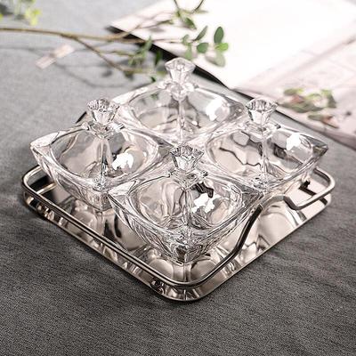 Ensemble de plateaux en verre européen de luxe pour fruits secs et snacks