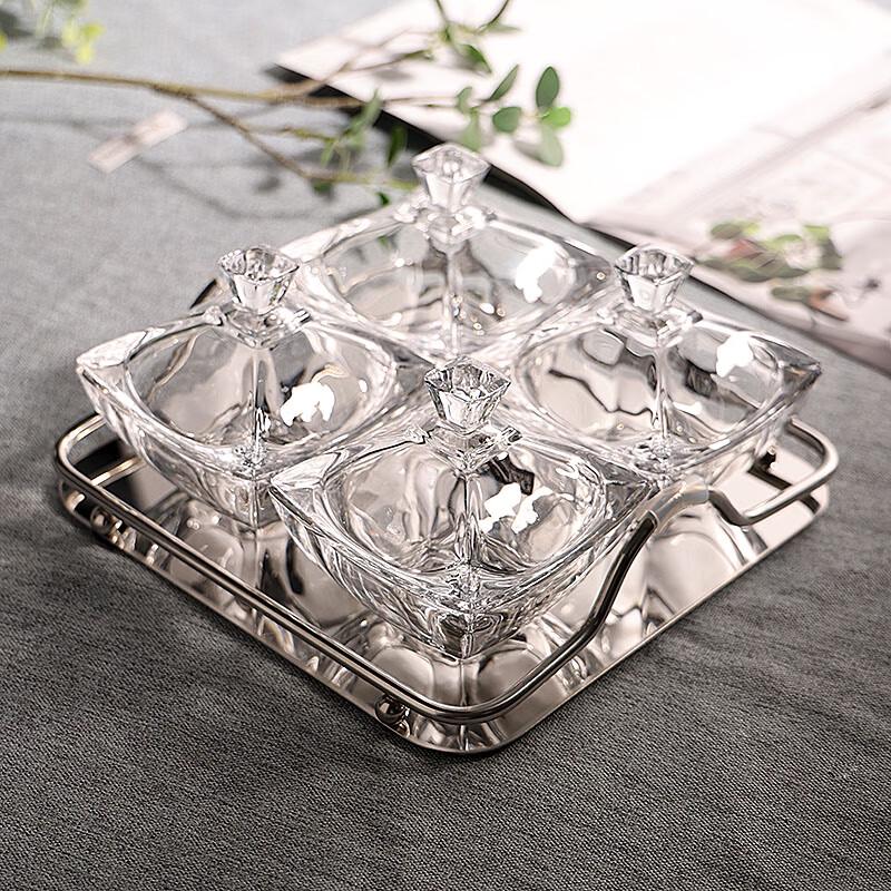 

Luxury European Glass Dry Fruit and Snack Plate Set