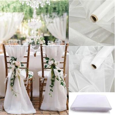 5/10M Organza Rolle Stoff Durchsichtig Kristall Tüll Rolle Hochzeit Geburtstagsfeier Hintergrund Dekoration DIY Garn Stuhlschleifen Babyparty