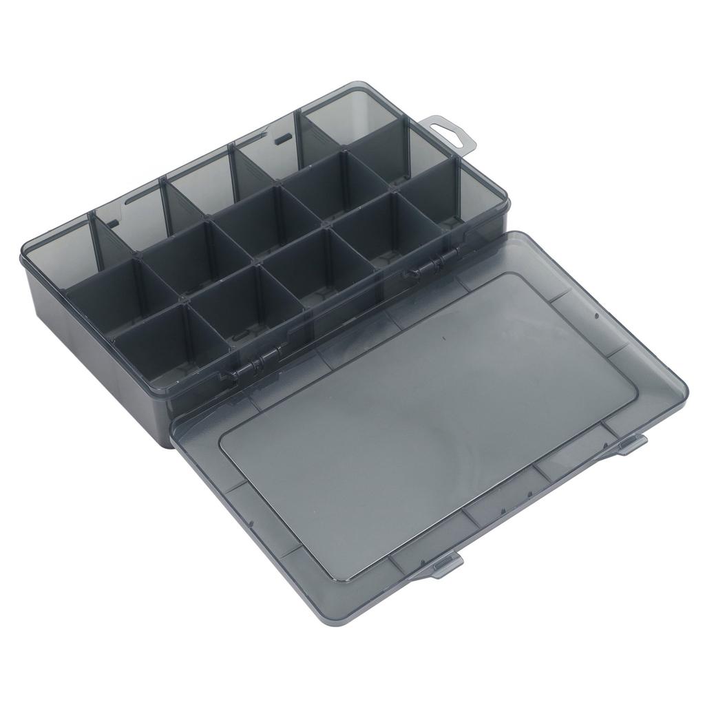 Teilebox PP 15 Fächer Transparent Klassifizierungs-Aufbewahrungsbox mit herausnehmbaren Trennwänden für Ringe Perlen