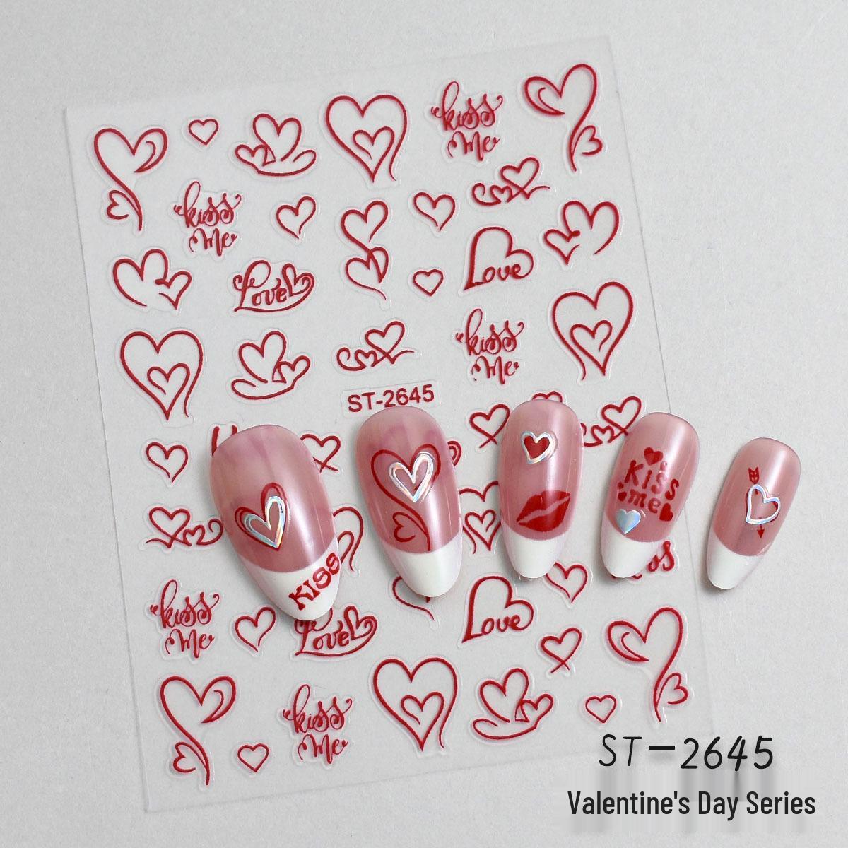 

Valentine s Day Nail Stickers: Sexy Lips, Hearts & Roses Designs