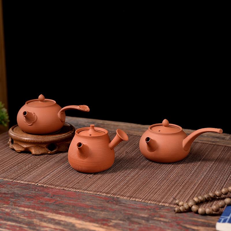 Small Capacity Purple Sand Whisker Pot Zhu Ni Kung Fu Teapot Handmade Card Cover Can Jump Cover Red Mud Household