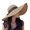 Women's Foldable Extra-Large Brim Straw Sun Hat